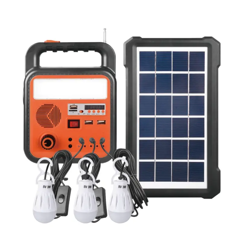 Kit de estación de energía solar LED de 5W recargable