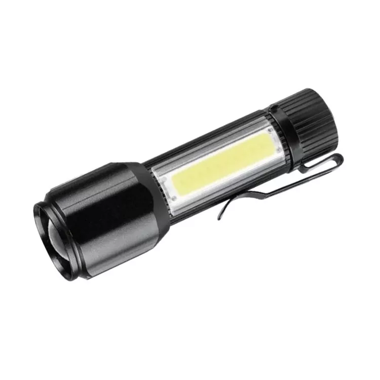 Linterna LED con luz de trabajo con clip para reparación de automóviles y camping